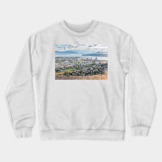 Kelowna City View from Knox Mountain Crewneck Sweatshirt by Amy-K-Mitchell